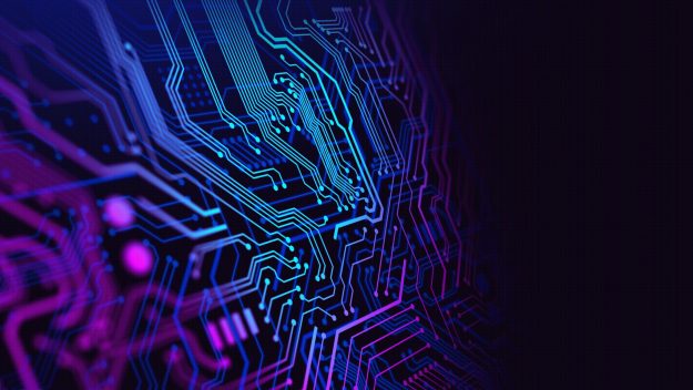Blue and Purple technology background circuit