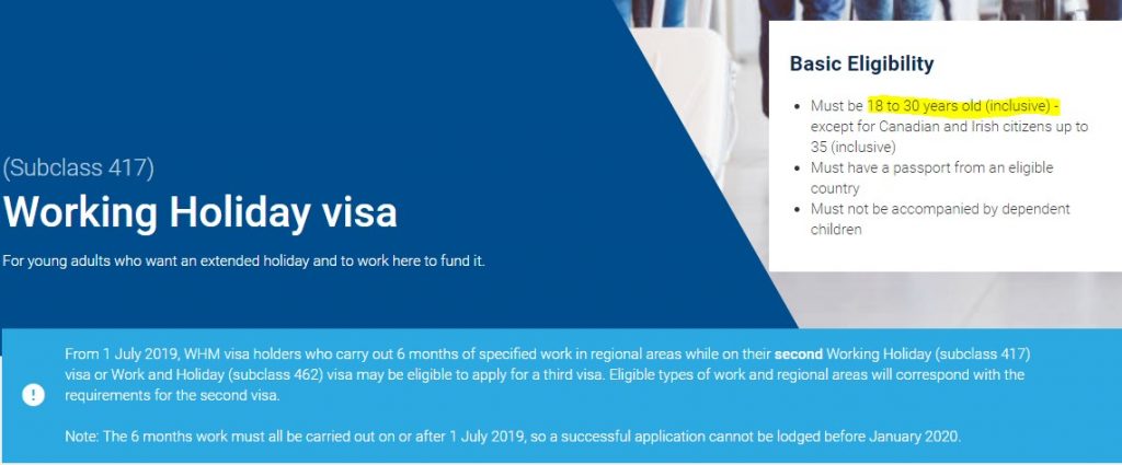 working holiday visa