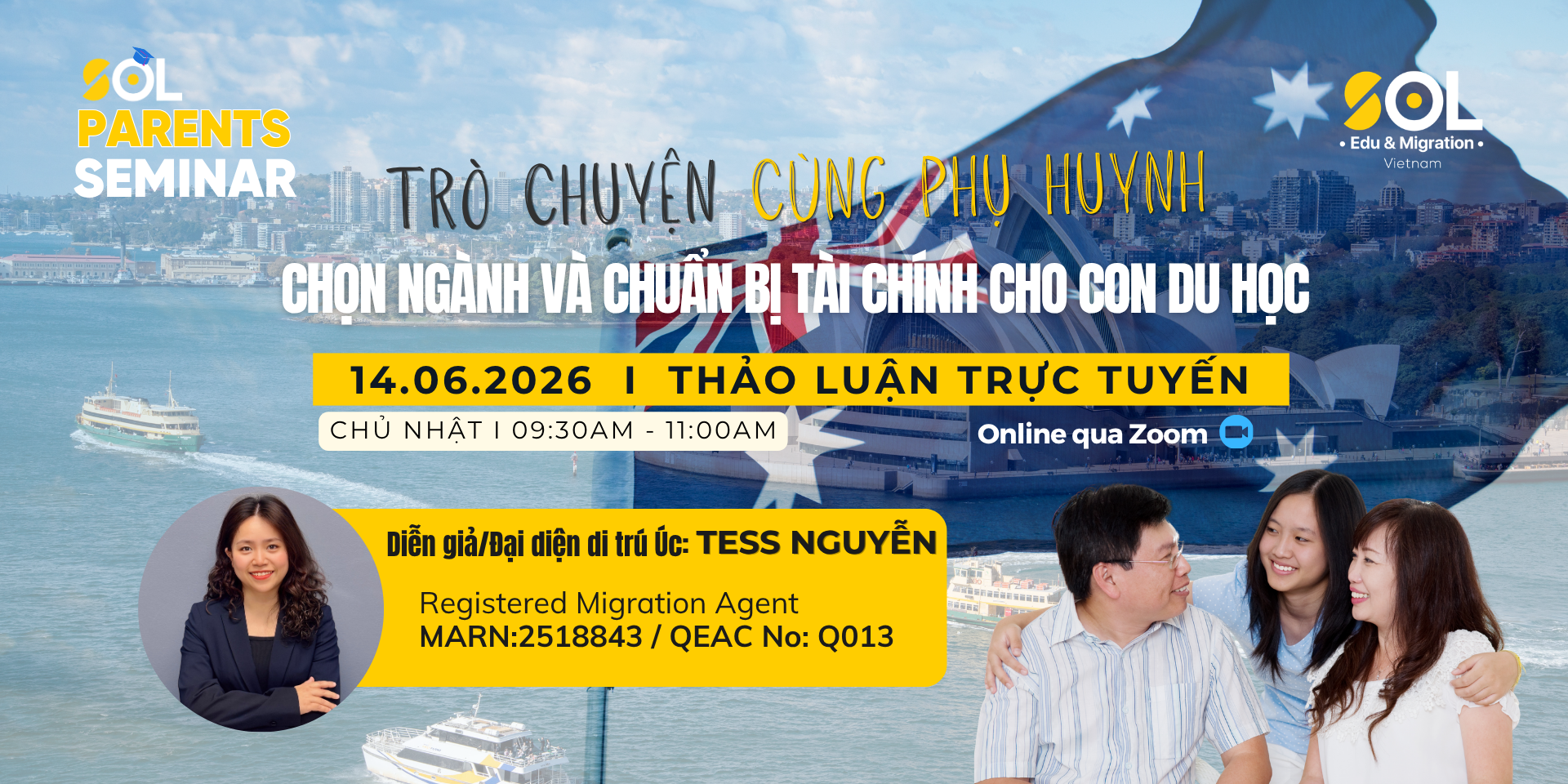 Hội thảo du học Úc dành cho phụ huynh, chọn ngành và chuẩn bị tài chính cho con du học